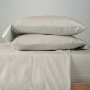 500 Thread Count Washed Supima Sateen Solid Sheet Set - Casaluna